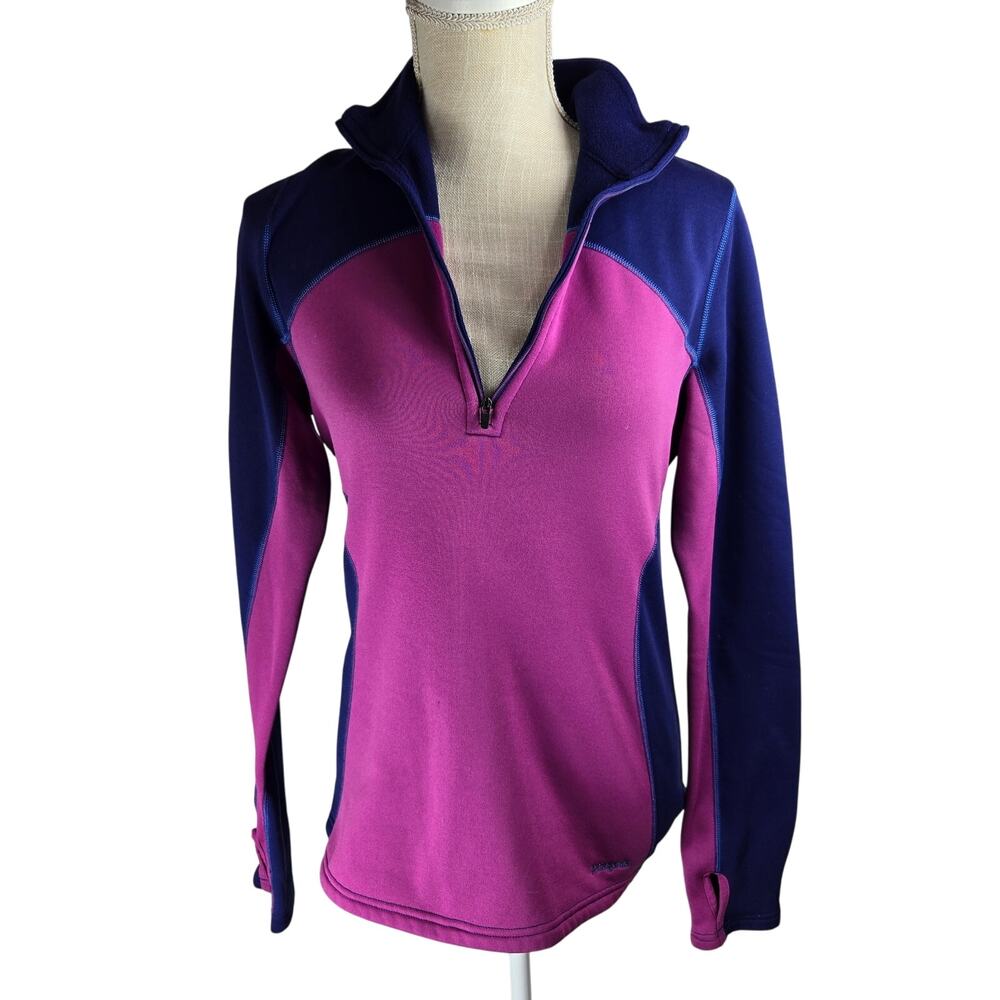 Patagonia Polartec 2 tone Pink Purple Pull over 1/2 Zip Women's Size Small #816
